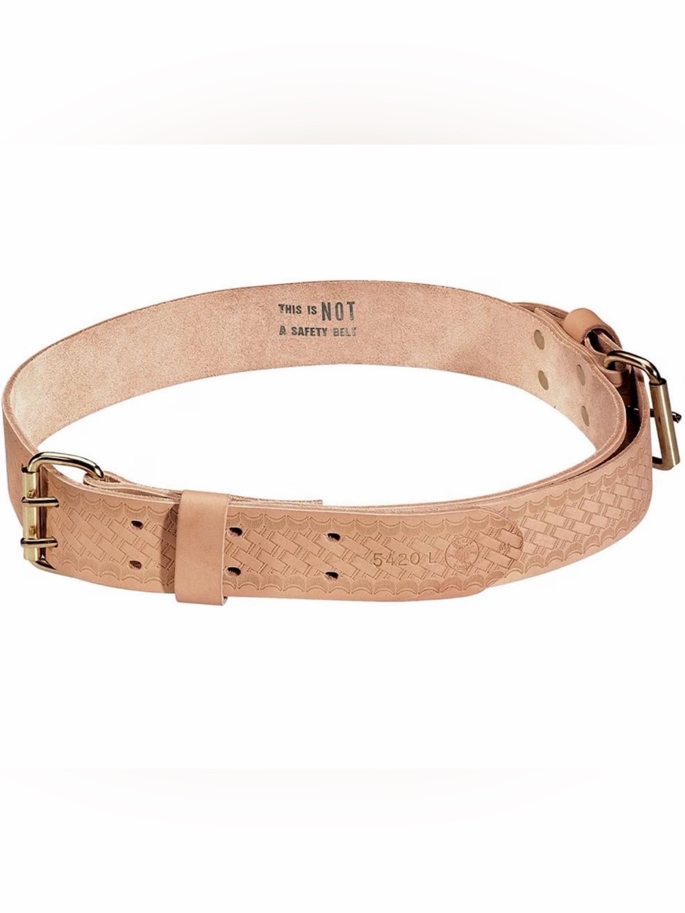 Klein Tools 5420L Tool Belt, Heavy-Duty Rugged Leather Ironworker Belt, Large